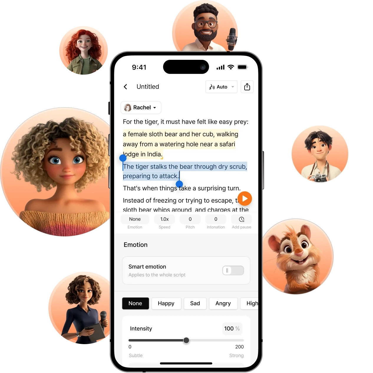 Typecast Lite app screen