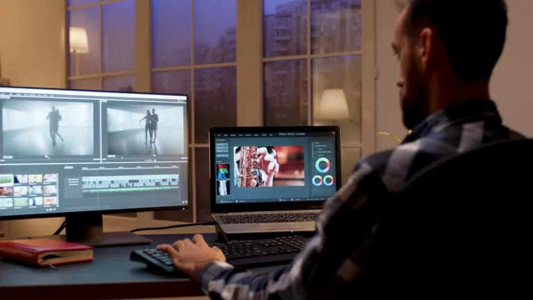 back-view-content-creator-working-home-office-during-night-time-video-editor-home-office