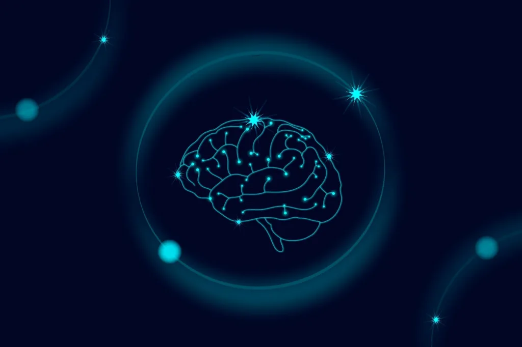 Artificial intelligence brain robotic system vector