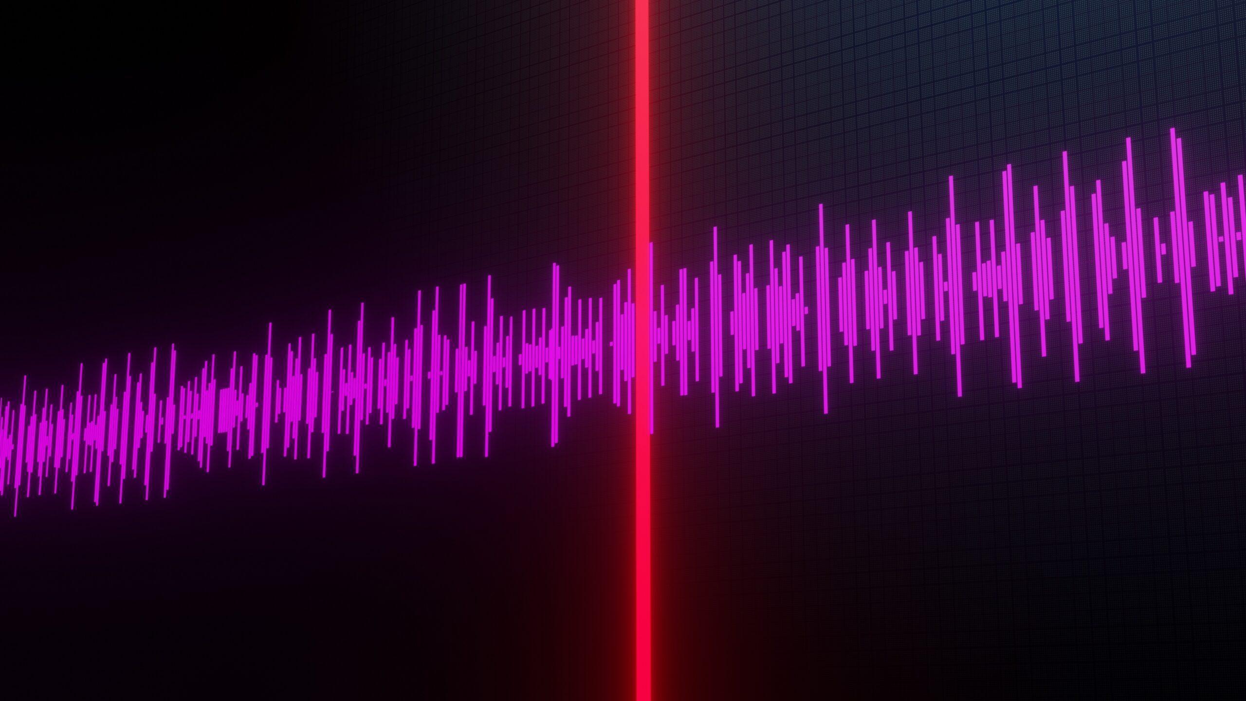 Timeline. Sound wave. Running audio track.