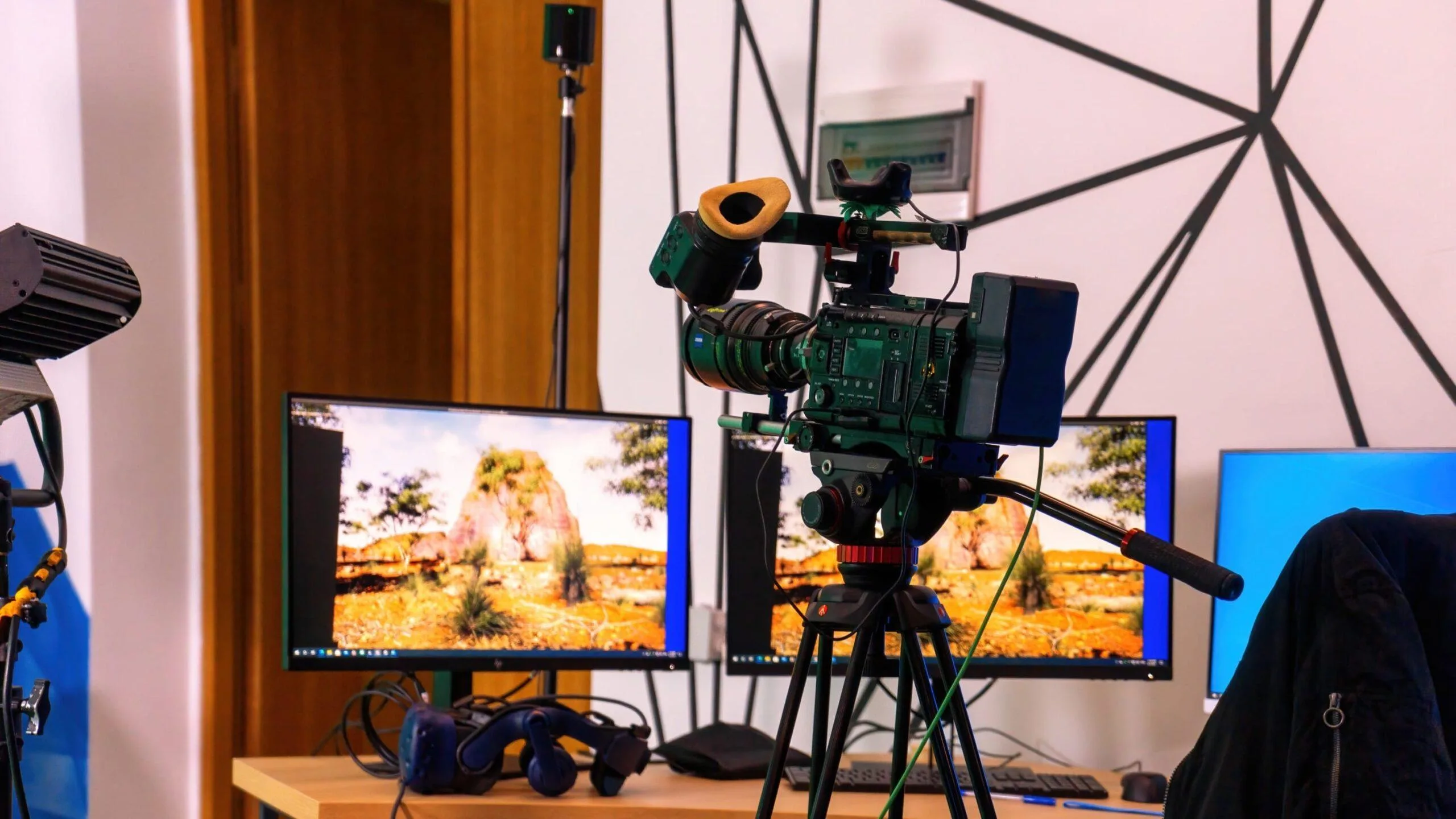 professional-video-camera-stand-with-monitors-table-studio-virtual-production