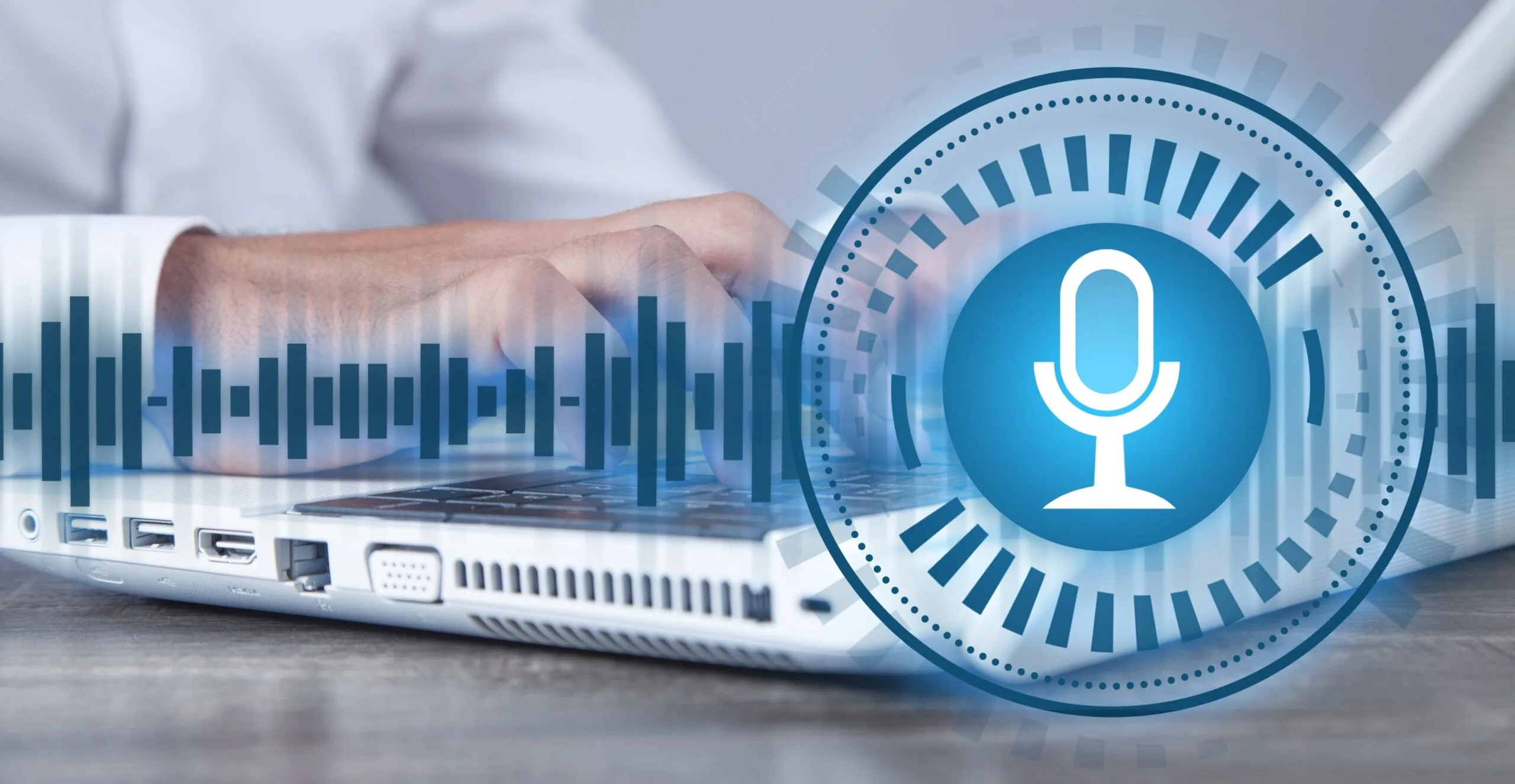 voice-assistant-concept-with-male-hands-typing-keyboard