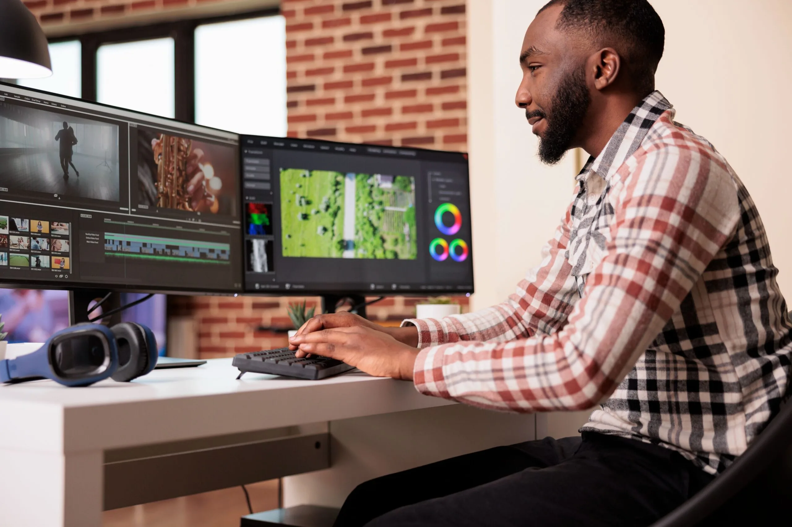 Male-digital-creator-editing-video-montage-post-production-software-working-computer-creating-movie-content-with-color-grading-edit-creative-multimedia-film-footage-app