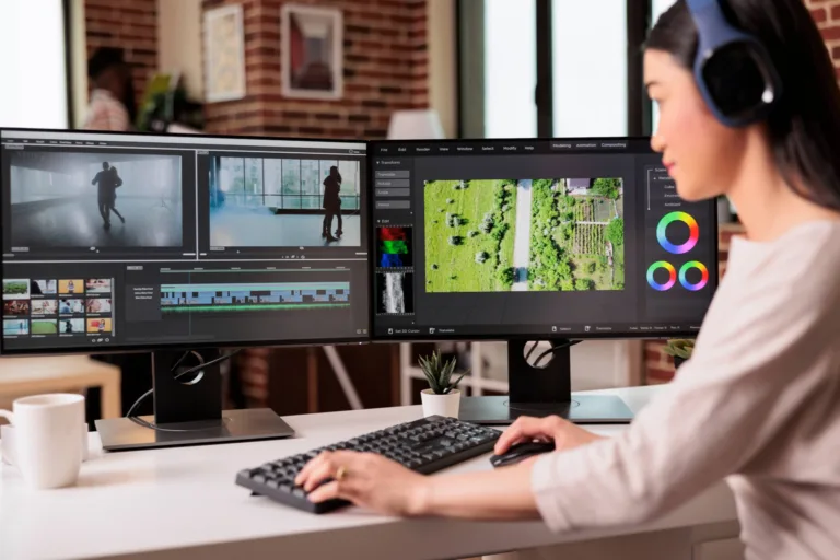 video-editor-editing-audio-film-montage-with-post-production-software-computer-videographer-working-movie-footage-edit-with-color-grading-visual-sound-effects-home