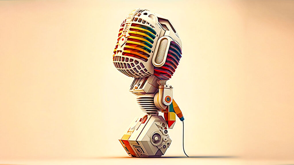 a robotic text talker microphone robot
