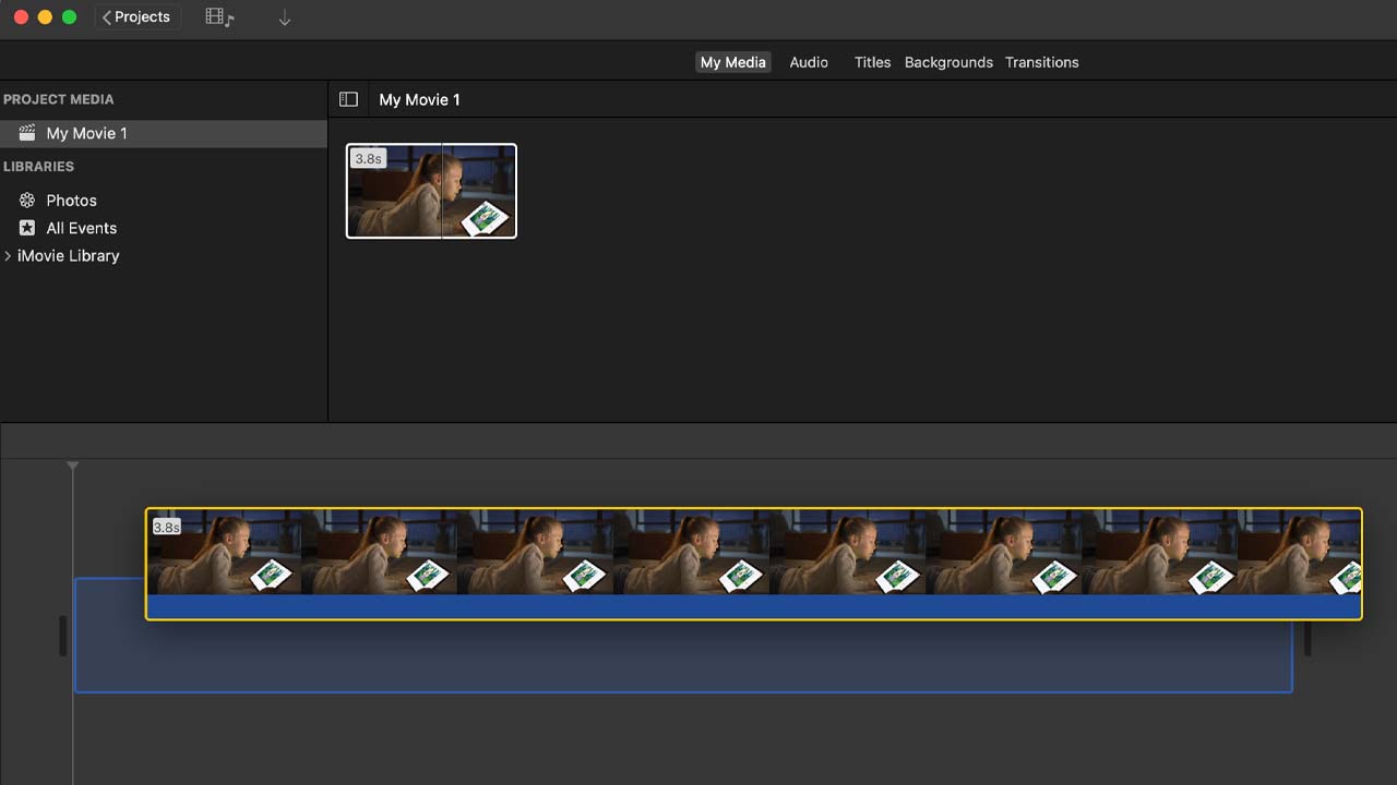 video being imported into imovie app