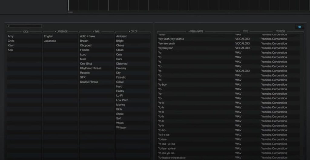 a screenshot of vocaloid editor screen