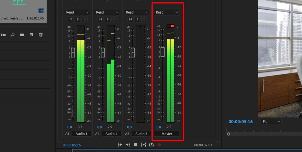 adobe premiere audio track mixer with high audio volume