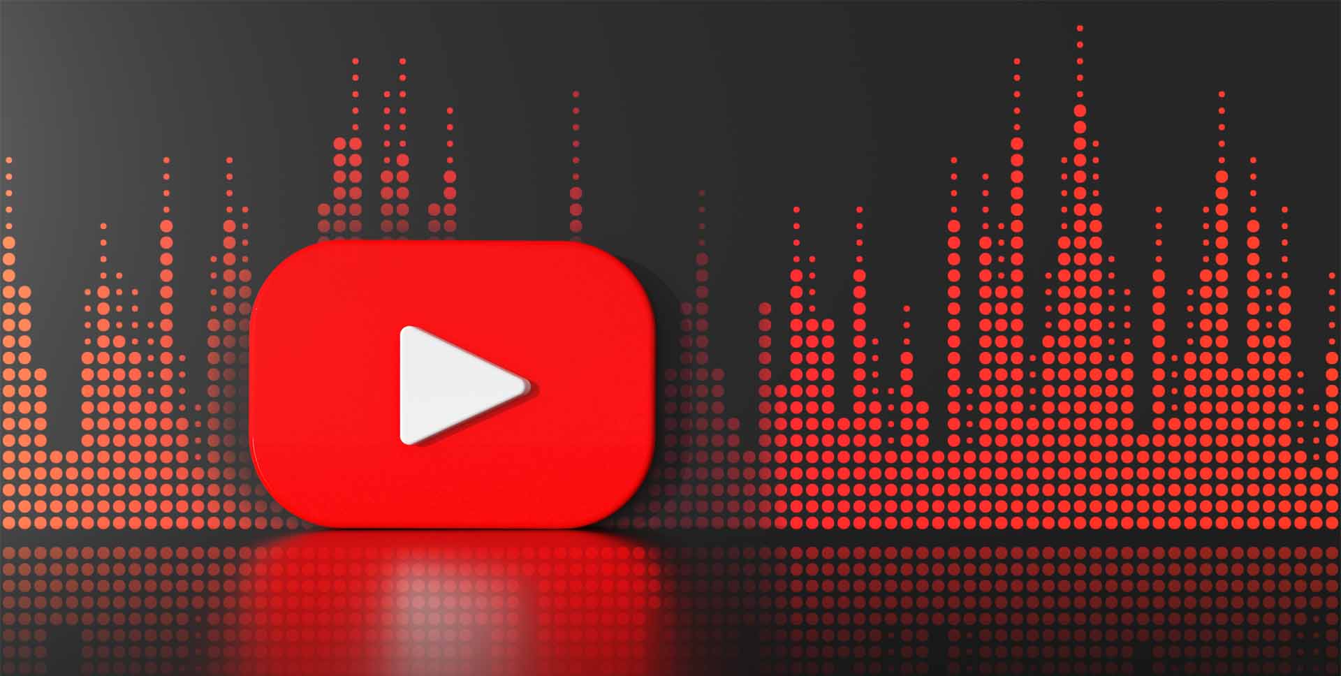 youtube logo with audio equalizer levels