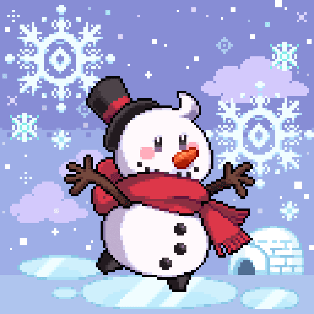An image of the cute snowman named Slushy from typecast
