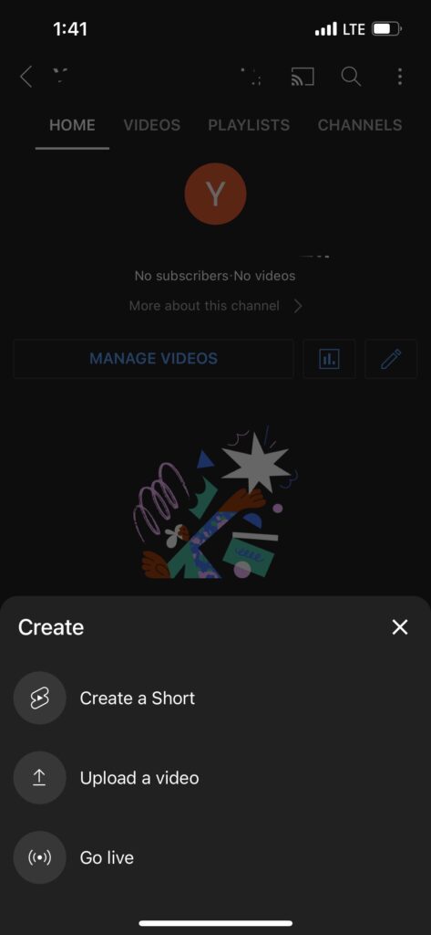 youtube mobile app create settings