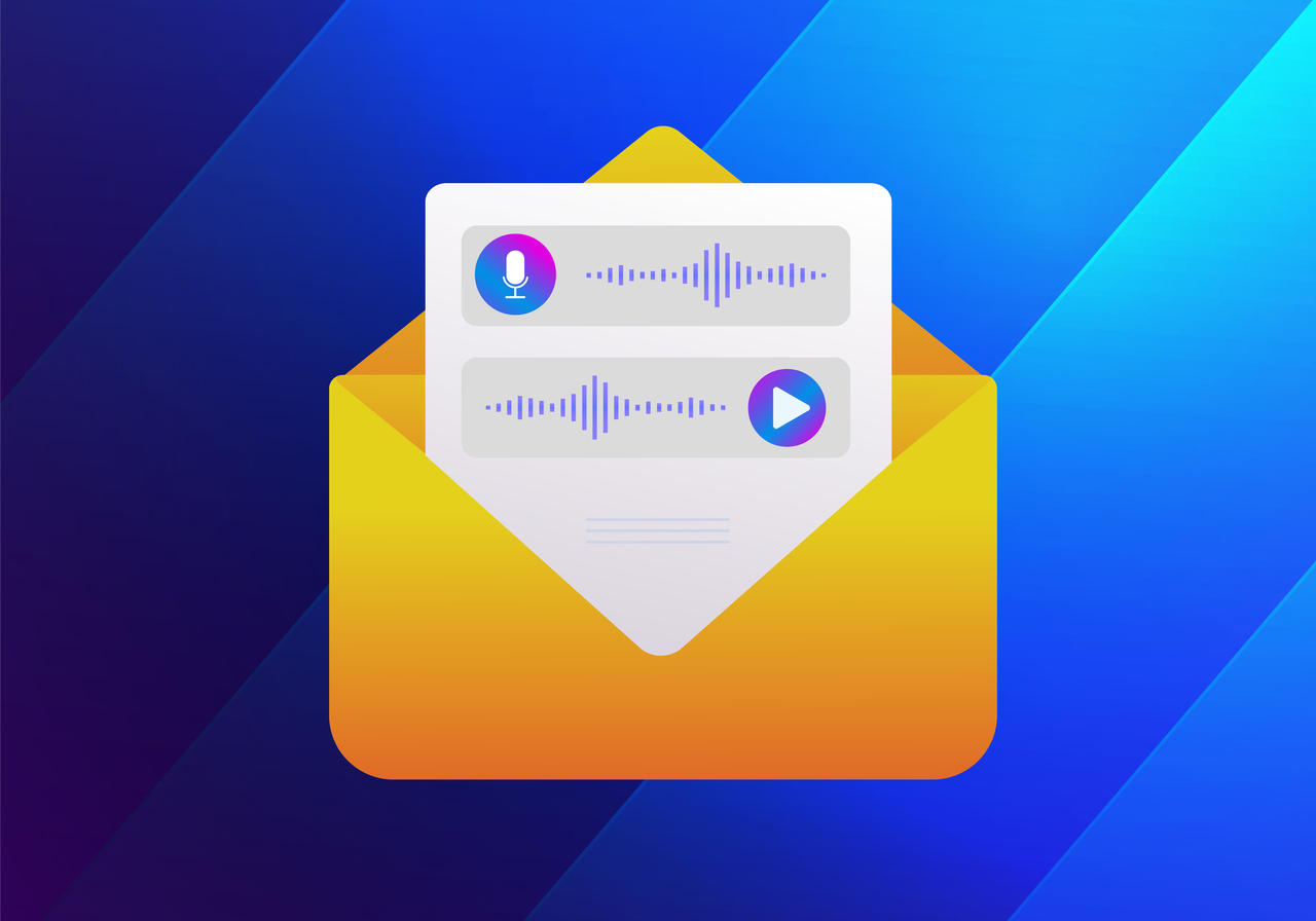 an icon of voice memo in an envelope