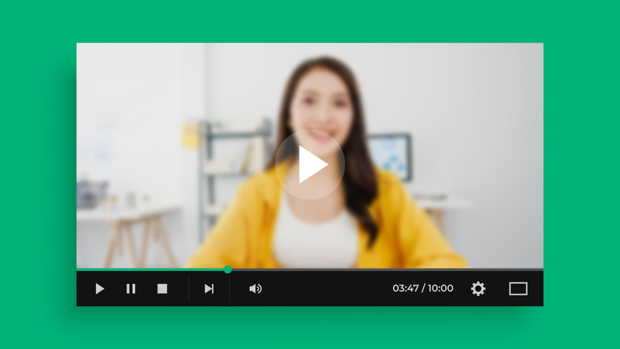 blurred woman in video player