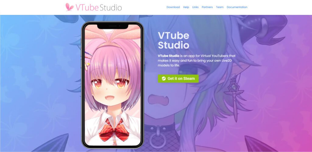 vtube studio landing page