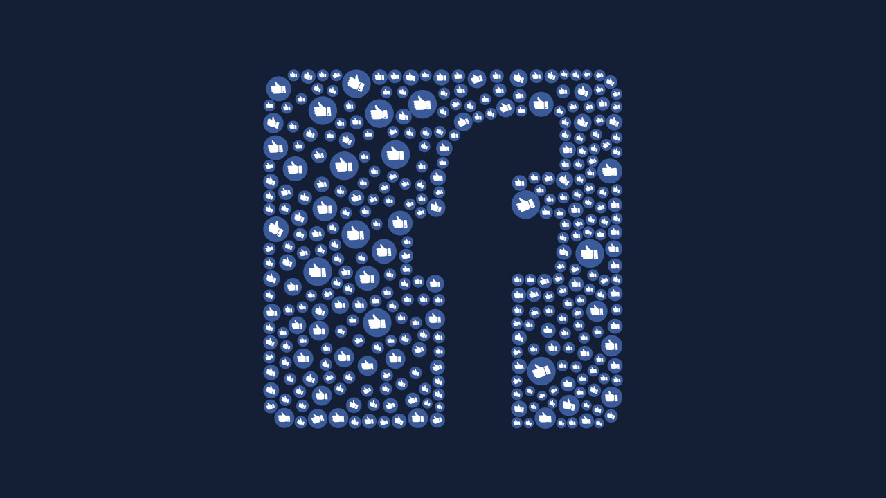 facebook logo made of of facebook like icons
