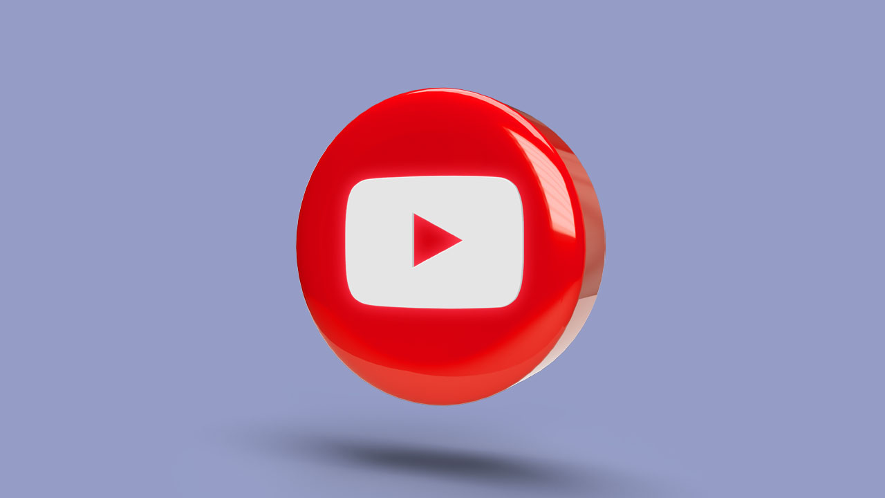 youtube 3D logo in red