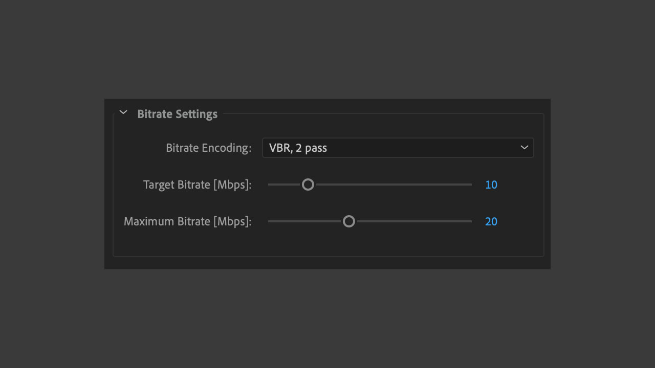 adobe premier pro render bitrate settings