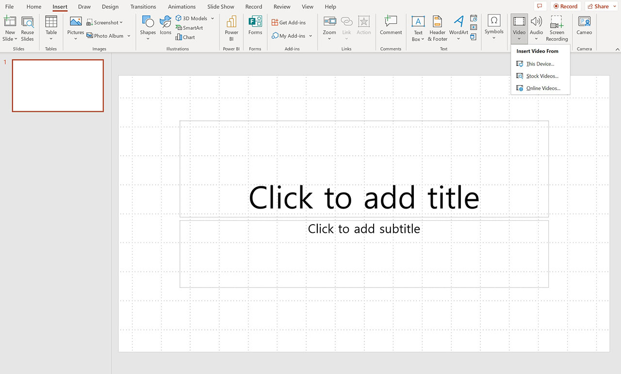 powerpoint insert video