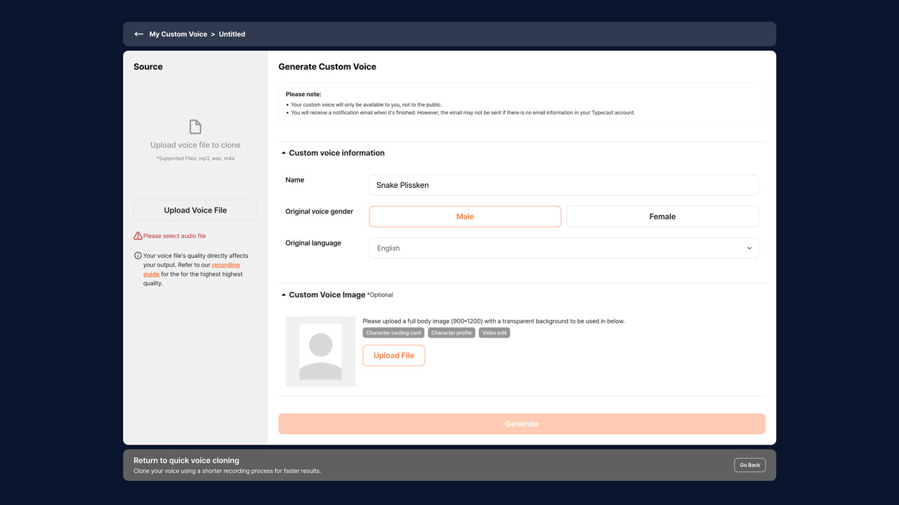 typecast advanced voice cloning editor