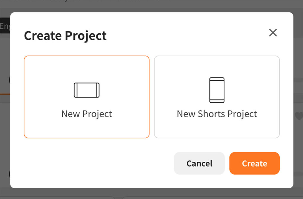 typecast project creation screen