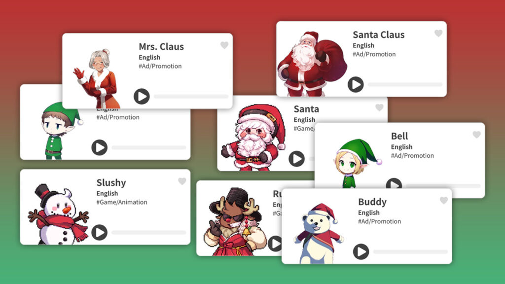 typecast AI christmas text to speech characters
