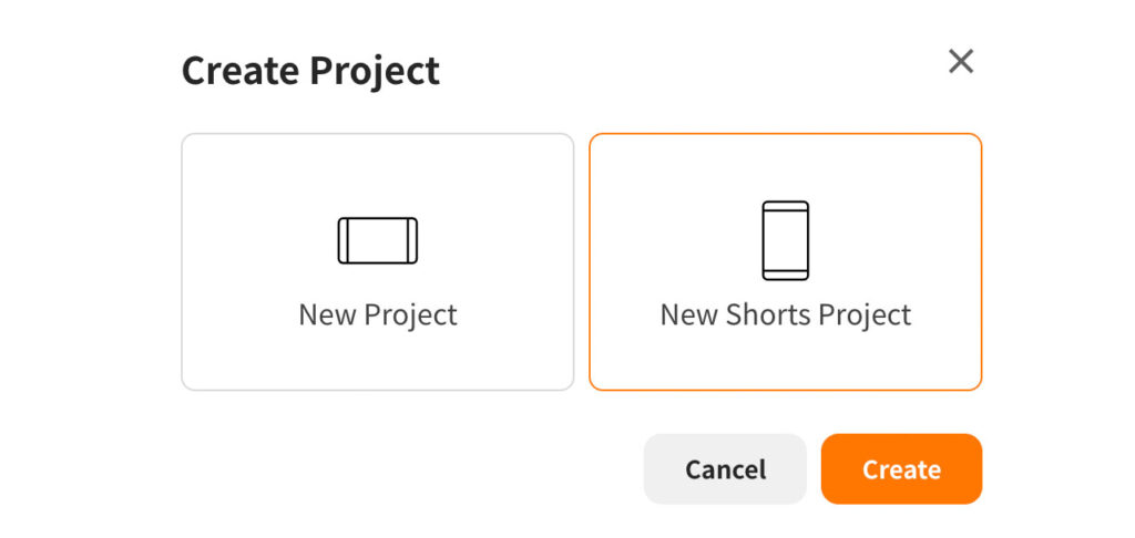typecast UI select a project