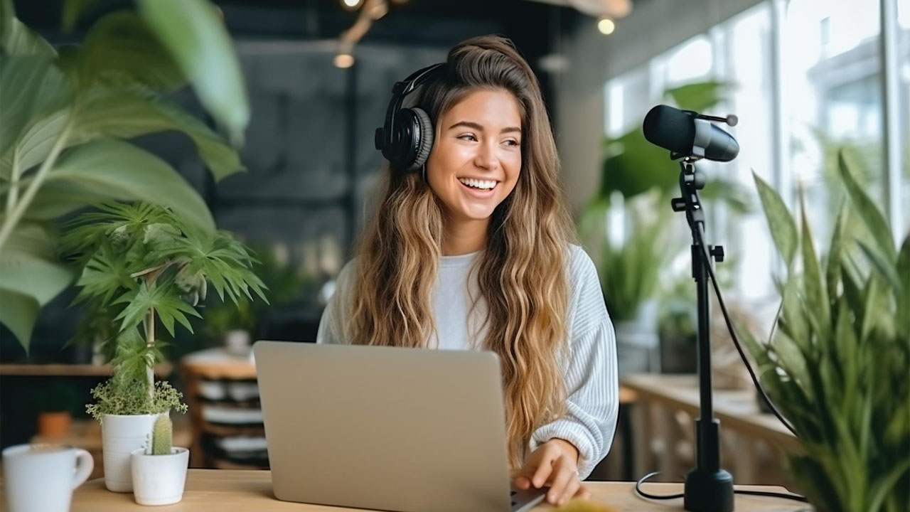 a young female influencer creating an explainer video for her audience