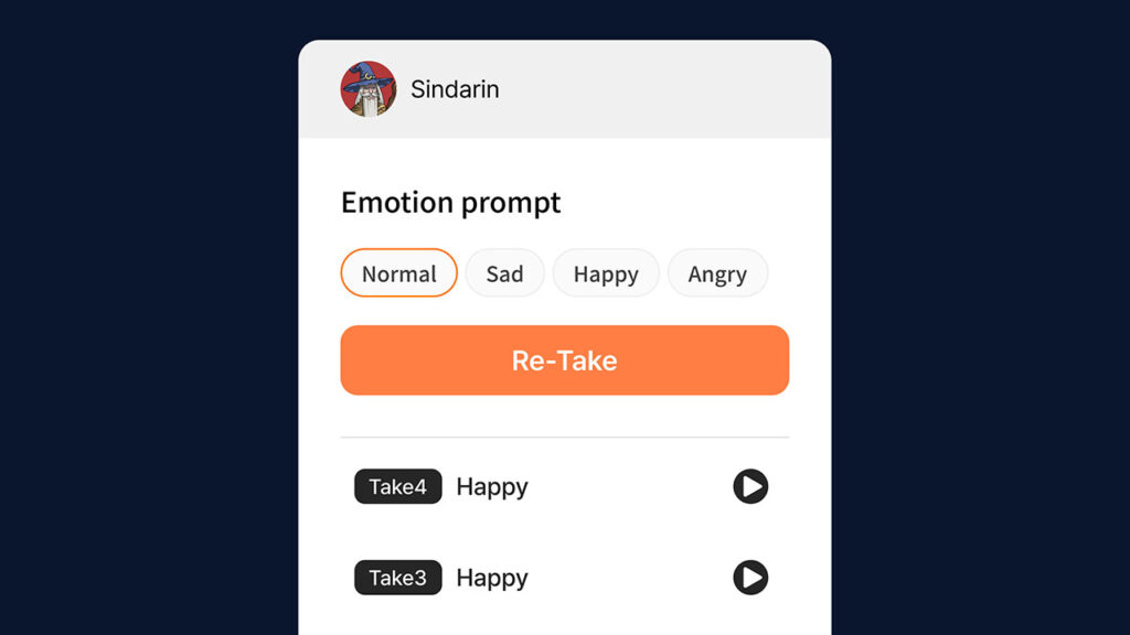 typecast SSFM text to speech emotion prompt
