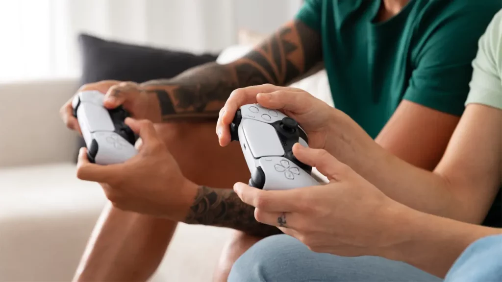 two people playing on the playstation 5