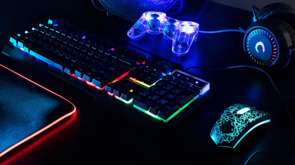 a PC and console video game setup