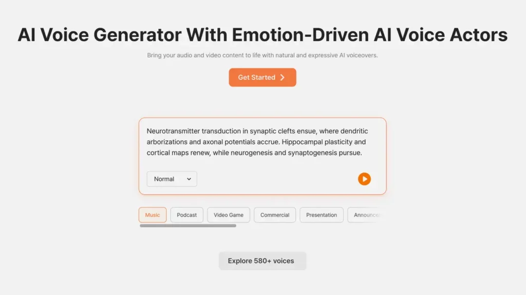 typecast AI landing page
