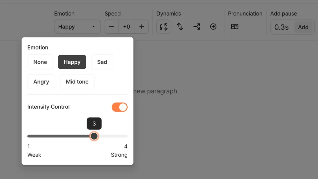 typecast AI text to speech editor changing the emotion of the kid voice audio
