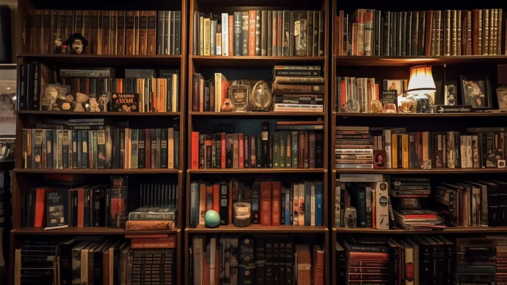 three bookcases
