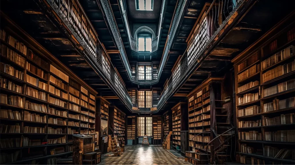 library with multiple floors