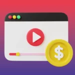 A YouTube vide player with a dollar coin.