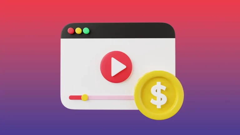 A YouTube vide player with a dollar coin.