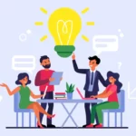 A group of people coming up with an idea.