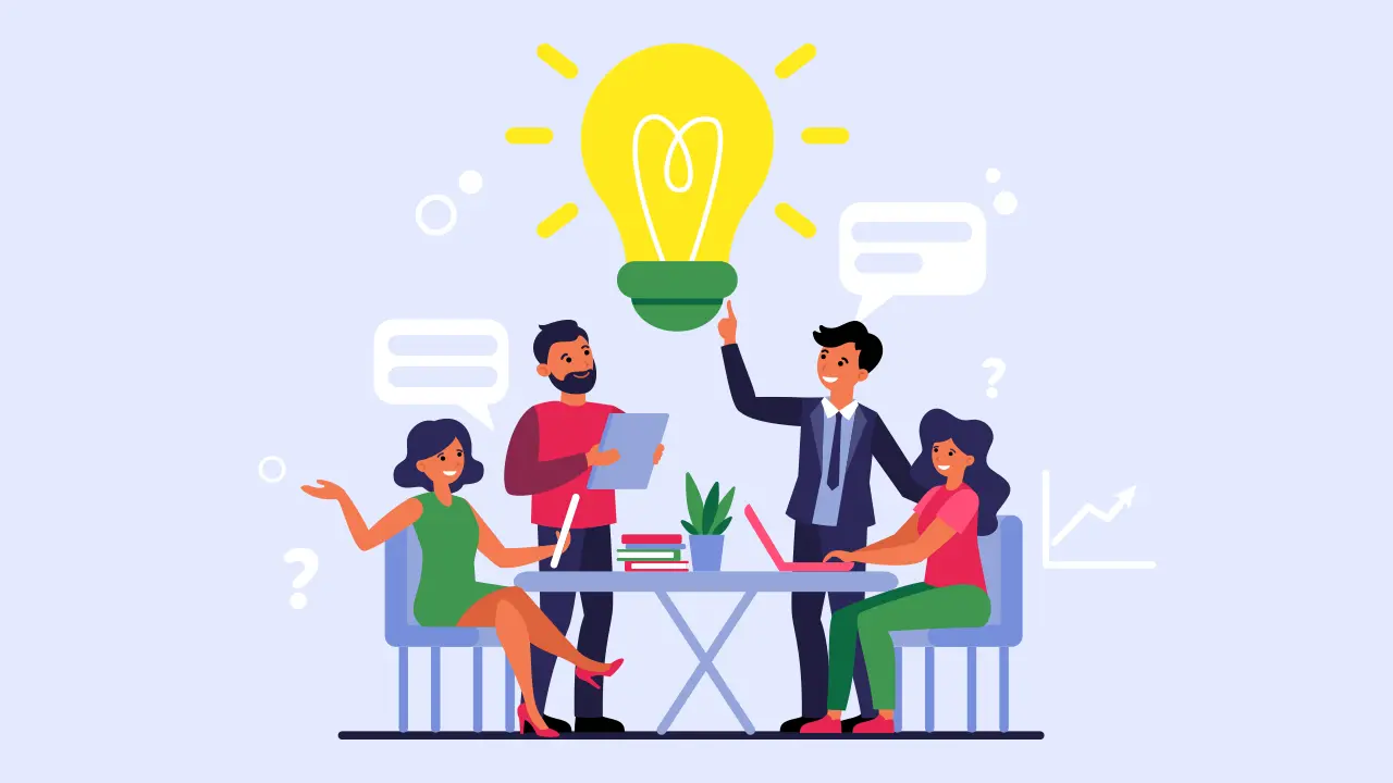 A group of people coming up with an idea.