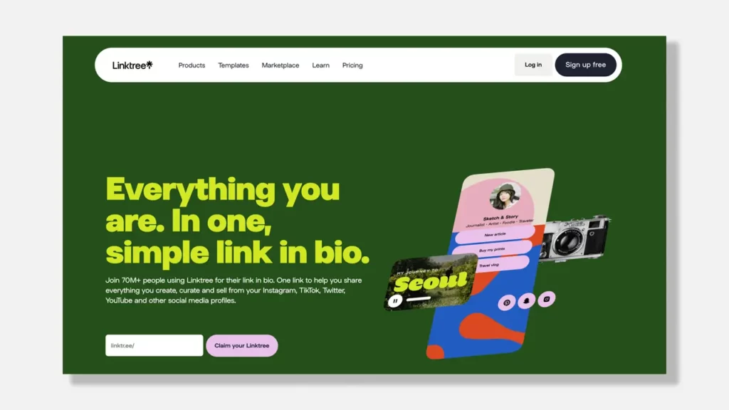 Linktree page.