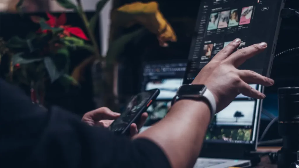 A person trying out different video editing tools.