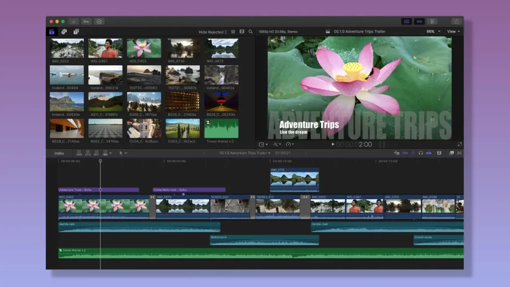 Final Cut Pro video editor.