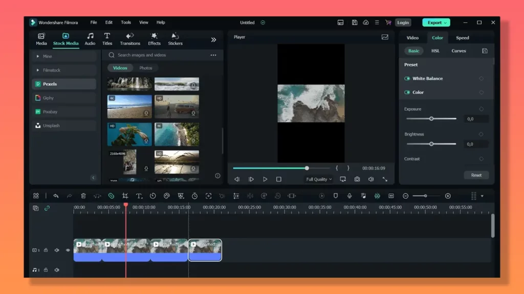 Filmora video editor.