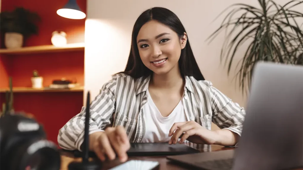 A young female online video creator.