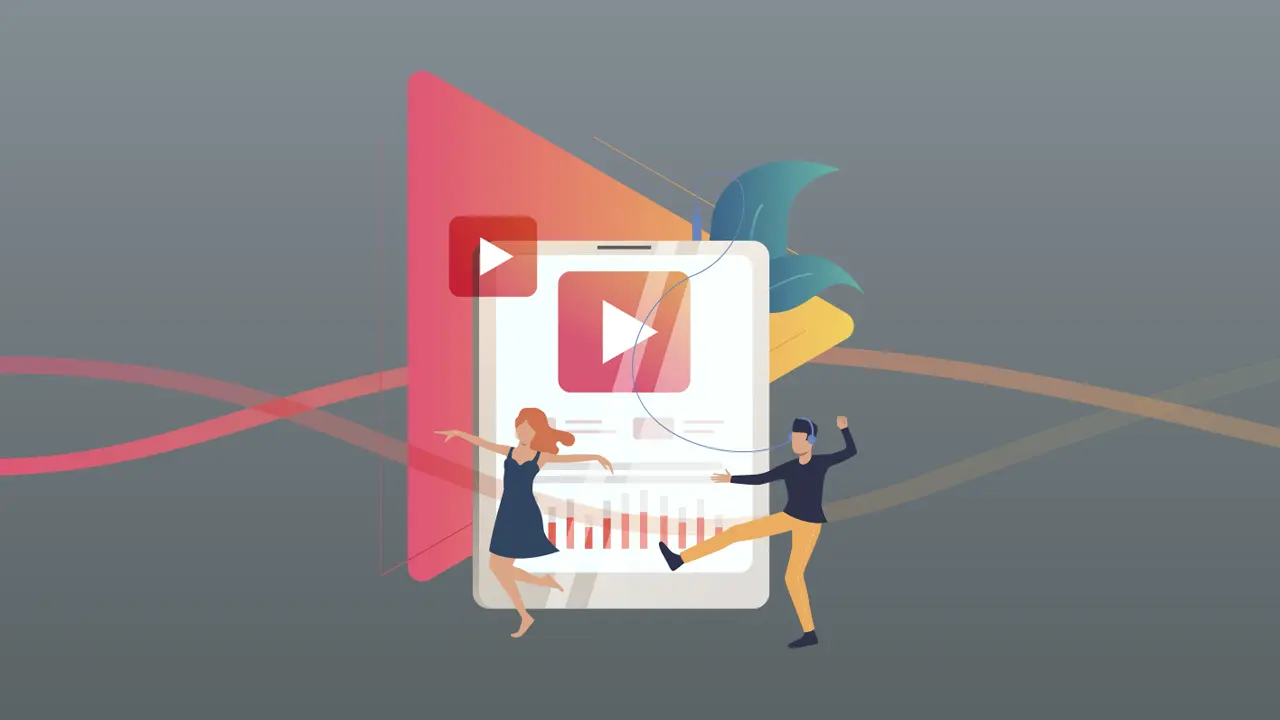 Two people listening and dancing to music from the YouTube Audio Library.