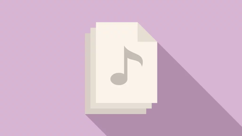 A stack of audio and music files.