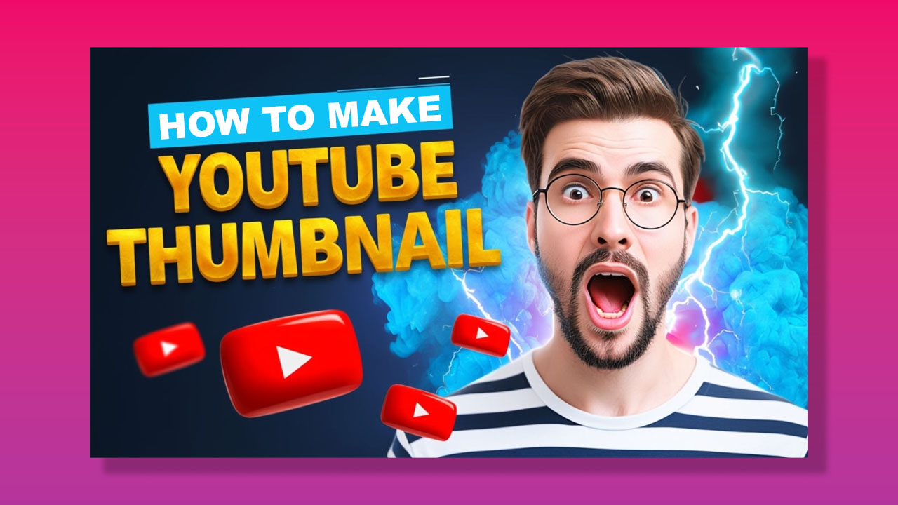YouTube thumbnail example titled "How To Make YouTube Thumbnail."