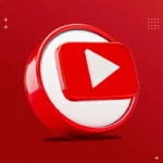 3D YouTube logo.