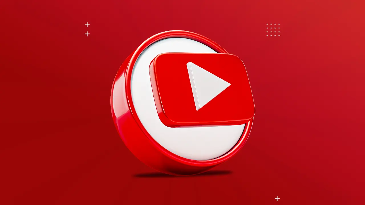 3D YouTube logo.