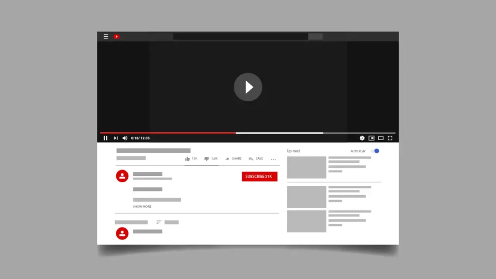 The YouTube video player UI.