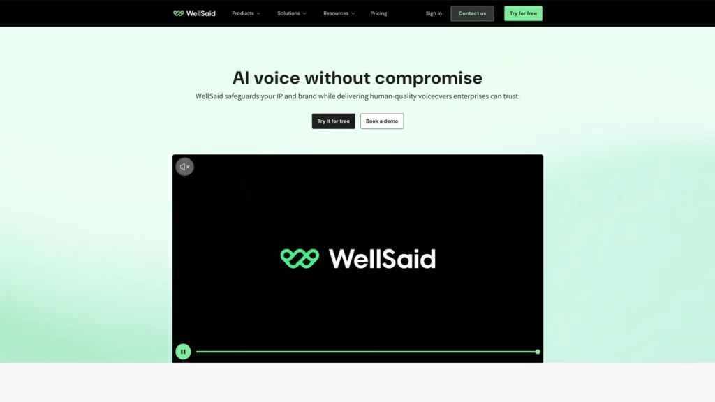WellSaid Labs home page.